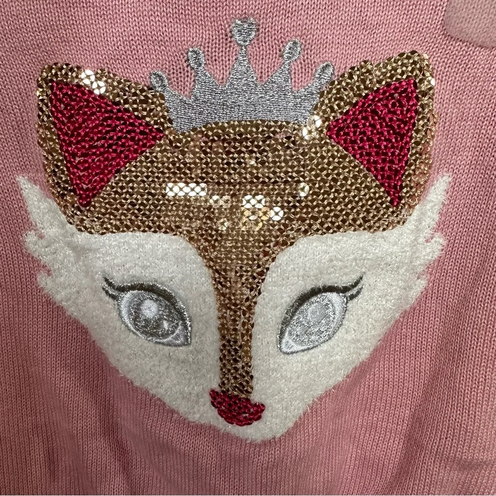The Children’s Place sequin fox pink sweater 12-18 months NWT